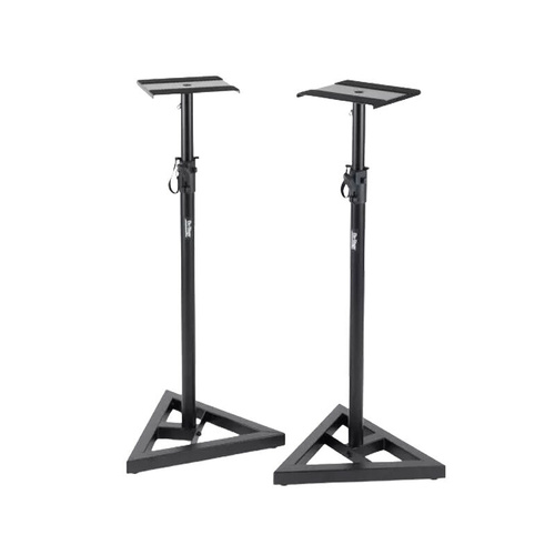 On Stage SMS6000P Adjustable Studio Monitor Stands (Pair) - 36.5" to 54" Height, Black Steel, 90 lbs Capacity