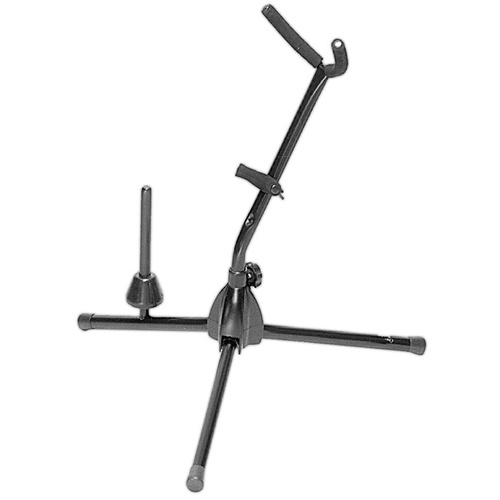 On Stage Alto/Tenor Saxophone Stand with Flute Peg, Black Powder Coat Finish