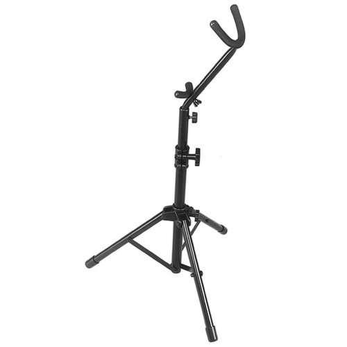 On Stage Tall Adjustable Alto/Tenor Saxophone Stand with Tripod Base, Black Powder Coat Finish