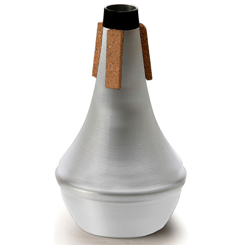 On Stage Spun Aluminium Trumpet Straight Mute with Natural Cork, 3.5" x 6", Silver