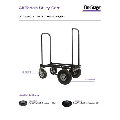 On Stage All-Terrain Adjustable Expandable Utility Cart