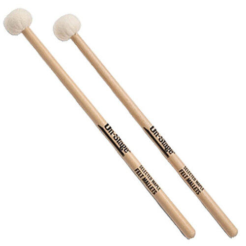 On Stage Felt Tip Mallets with Maple Handles - 15" Length, 0.5" Diameter, 1 Pair