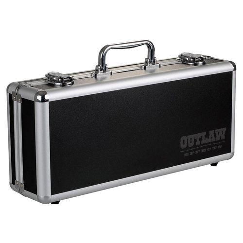Outlaw Effects Pedal Flight Case with 9V Power Supply and Daisy Chain, Holds 5 Micro Pedals, Durable Metal, Removable Top