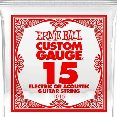 5x Ernie Ball Plain Single Guitar String .01 ( 15 / Fifteen ) * FIVE PACKS *