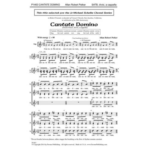 Cantate Domino O SATB A Cappella Book