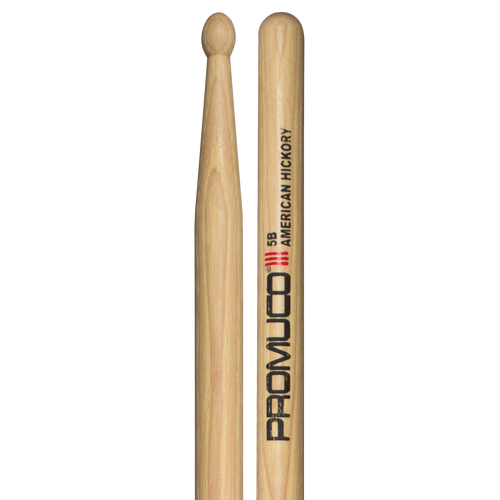 Promuco 18015B American Hickory 5B Drumsticks with Nylon Tip