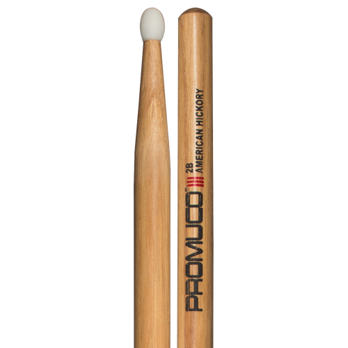 Promuco 1801N2B American Hickory 2B Drumsticks with Nylon Tip