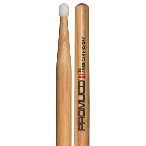 Promuco 1801N2B American Hickory 2B Drumsticks with Nylon Tip