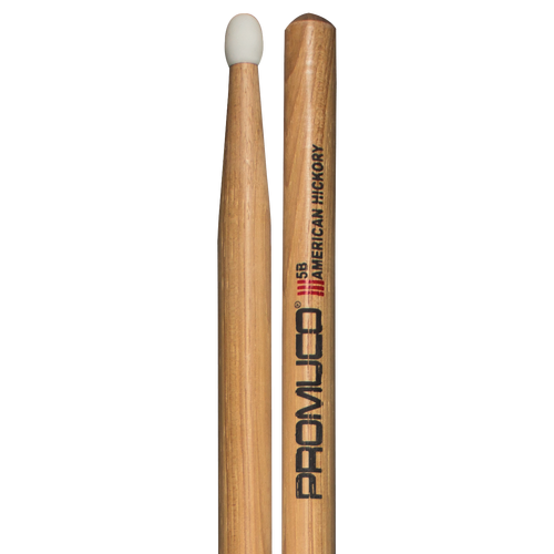 Promuco 1801N5B American Hickory 5B Drumsticks with Nylon Tip