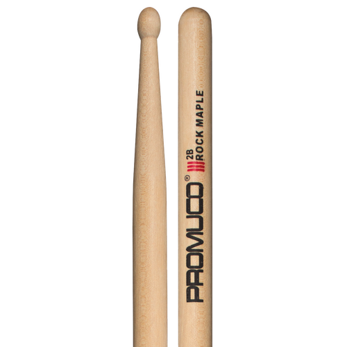 Promuco 18022B Rock Maple 2B Drumsticks with Wooden Tip