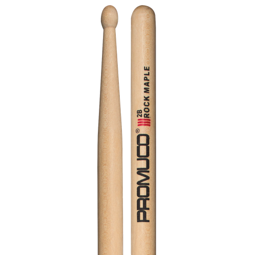 Promuco 18022B Rock Maple 2B Drumsticks with Wood Tip, 1.6cm Diameter, 40.6cm Length