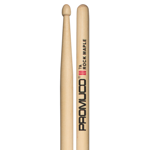 Promuco 18027A Rock Maple 7A Drumsticks - Wood Tip, 39.7cm Length, 1.4cm Diameter
