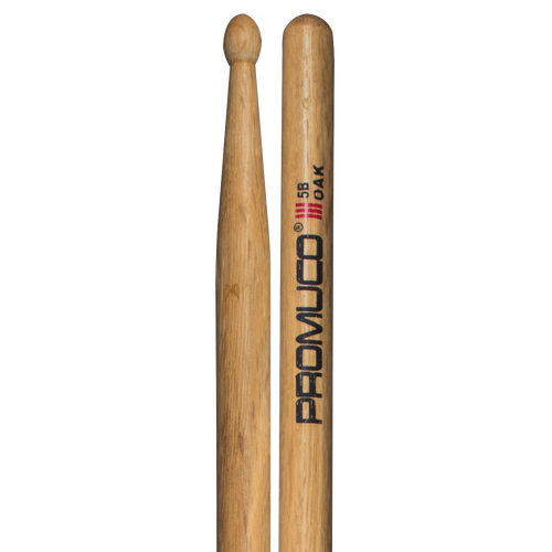 Promuco 18035B Oak 5B Drumsticks, Wooden Tip, 1.6cm Diameter, 40.5cm Length