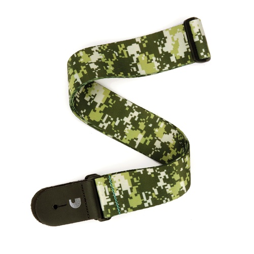 Digital Camo Guitar Strap, Green - by D'Addario