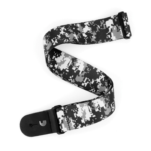 Digital Camo Guitar Strap, Black - by D'Addario