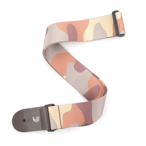 2 Inch Woven Guitar Strap, Camo - Brown, by D'Addario