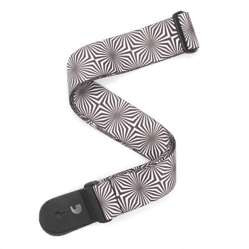 2 Inch Woven Guitar Strap, Optical Art - White, by D'Addario