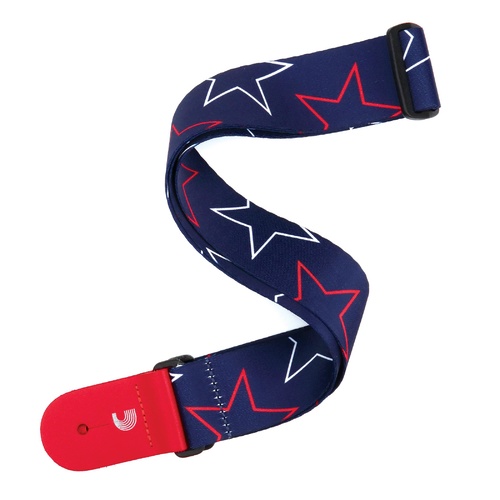 Polyester Guitar Strap, Stars & Stripes, by D'Addario
