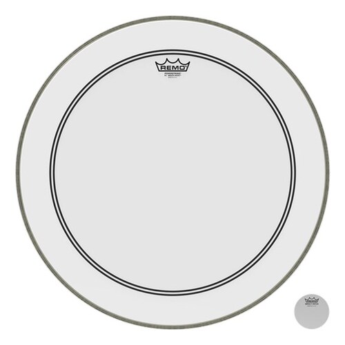 Remo P3-1222-C2 Powerstroke 3 Smooth White with Impact Patch, 22"
