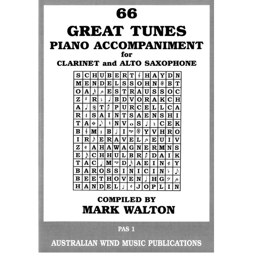 66 Great Tunes Piano Accompaniment for Clarinet & Alto Saxophone
