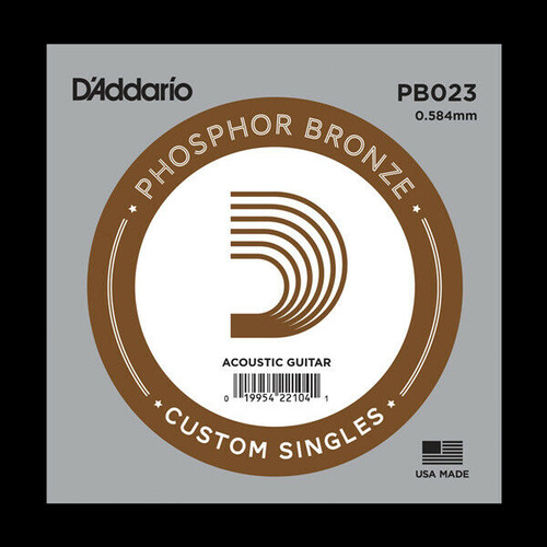 5 x D'Addario PB023 Single Phosphor Bronze Acoustic Guitar Strings