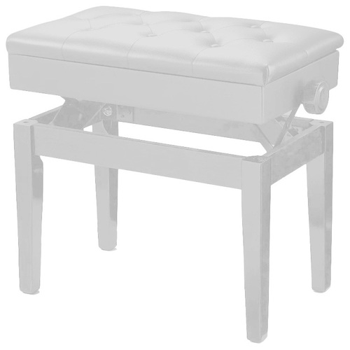 Pro Height Adjustable Piano Stool with Storage - White Gloss