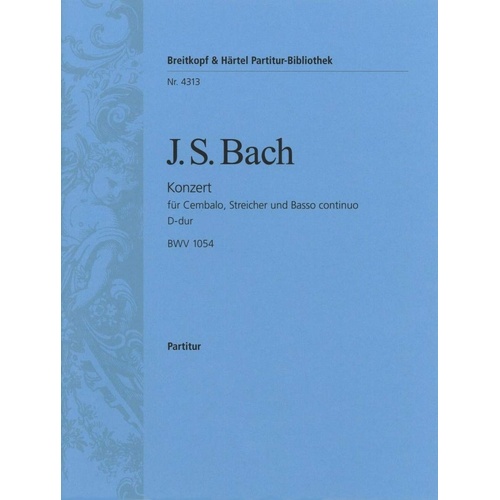 Bach Harpsichord Concerto in D Major BWV 1054 Full Score 28 Pages
