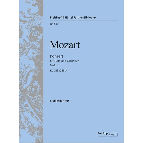 Mozart - Flute Concerto G Major K313 Study Score (Softcover Book)