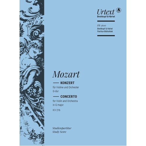Mozart - Violin Concerto No 3 G Major K 216 Study Score Book