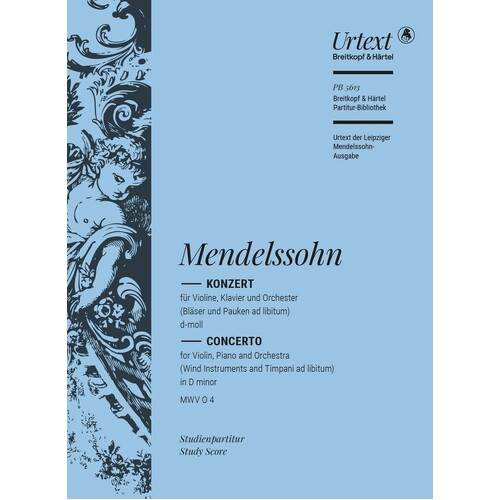 Mendelssohn - Concerto D Minor Violin/Piano/Orch Study Score Book