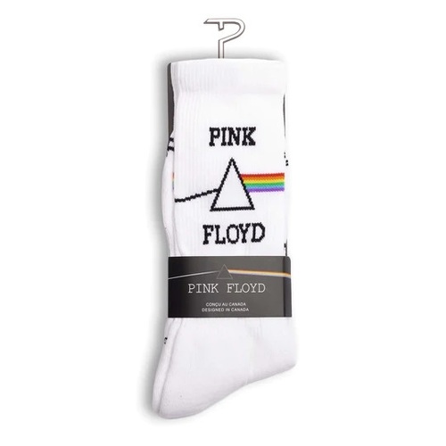 Perris Licensed Pink Floyd "Dark Side of the Moon" Large Crew Socks - White (1 Pair)