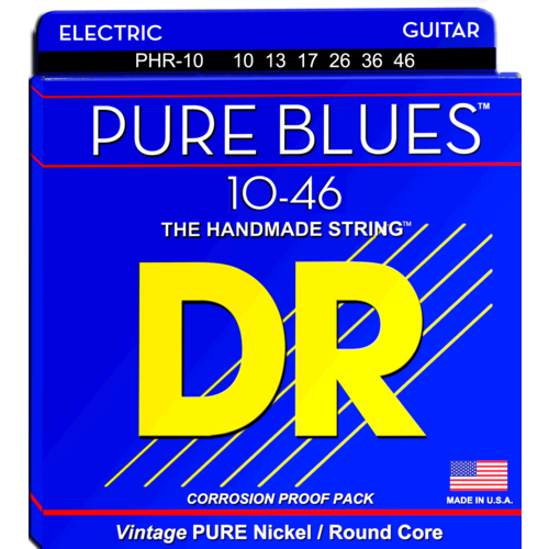 DR Strings Pure Blues Pure Nickel PHR10 Light Electric Guitar Strings 10-46