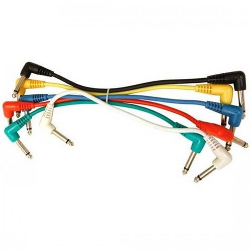 UXL PJ-03R Patch Leads 1ft 6-Pack 30cm Leads w/ Right Angle