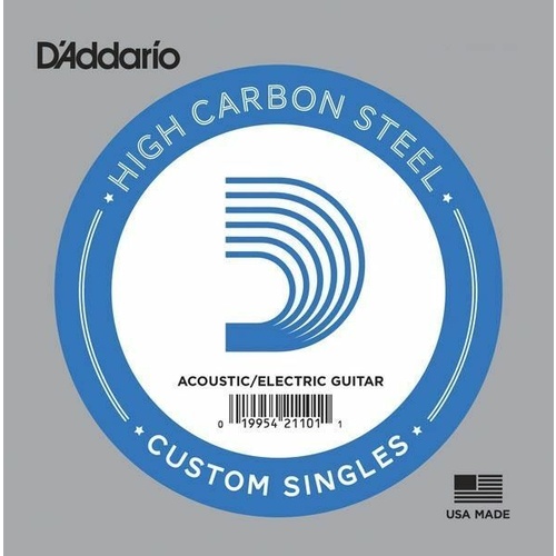 10 x D'Addario PL015 Single Plain Steel .015 Acoustic or Electric Guitar Strings