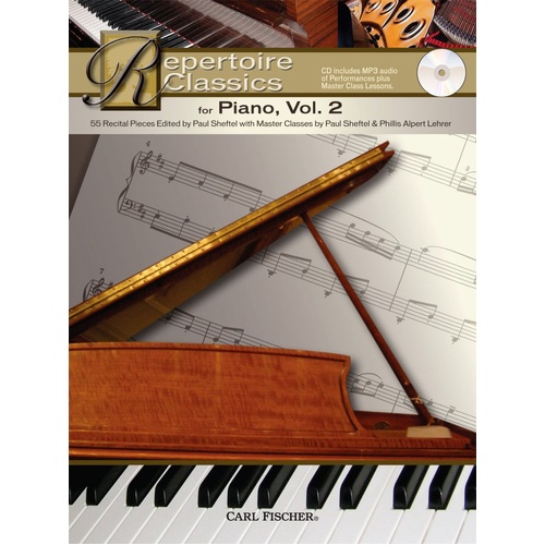 Repertoire Classics for Piano Volume 2 Book/CD by Carl Fischer, 96 pages, includes performance tracks and master class lessons.