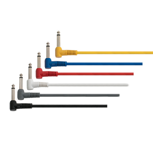 6 x AUSTRALASIAN 1 Foot Patch Lead Cable Right Angle Pack Of Six Colours