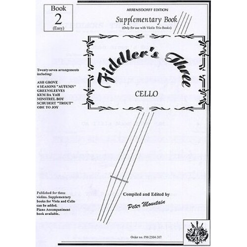 Fiddlers Three Book 2 Cello Supp. Book