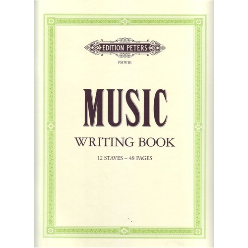 Peters Music Writing Book 12 Stave 48 Pages