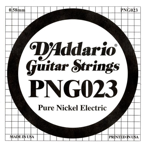 D'Addario PNG023 Pure Nickel Electric Guitar Single String, .023