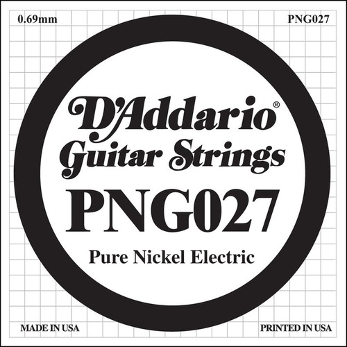 D'Addario PNG027 Pure Nickel Electric Guitar Single String, .027