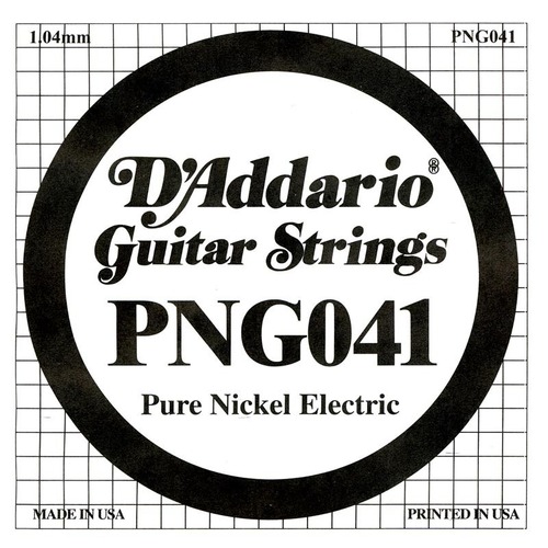 D'Addario PNG041 Pure Nickel Electric Guitar Single String, .041