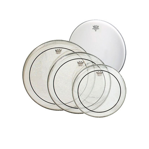 Remo Pinstripe Clear Rock Propack (12" 13" 16" Clear - With Free 14" Amb Coated)