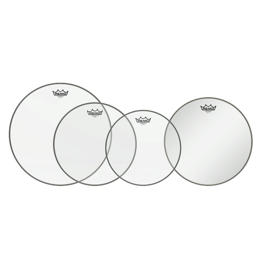Remo Pro Pack Ambassador Clear Rock Drum Heads 12", 13", 16" + 14" Snare Side Head