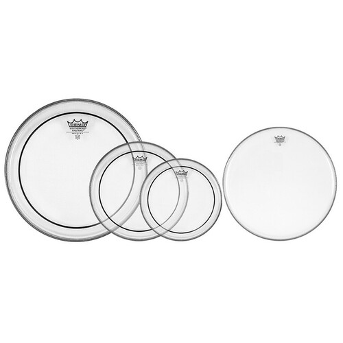 Remo Pinstripe Clear 10 12 16" Fusion Plus Propack w/ 14" Coated Ambassador