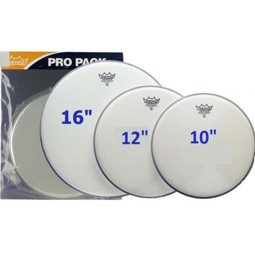 Remo PP-1880-BE Pro Pack Drum Head Skin Emperer Coated 10,12,16 Inch Free Ambassador 14