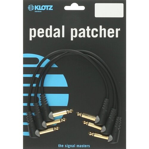 Klotz PP-AJJ0015 15cm Unbalanced Patch Cable with Angled Jacks - 3 Pack