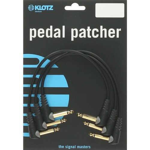 Klotz PP-AJJ0060 60cm Unbalanced Patch Cable with Angled Jacks - 3 Pack