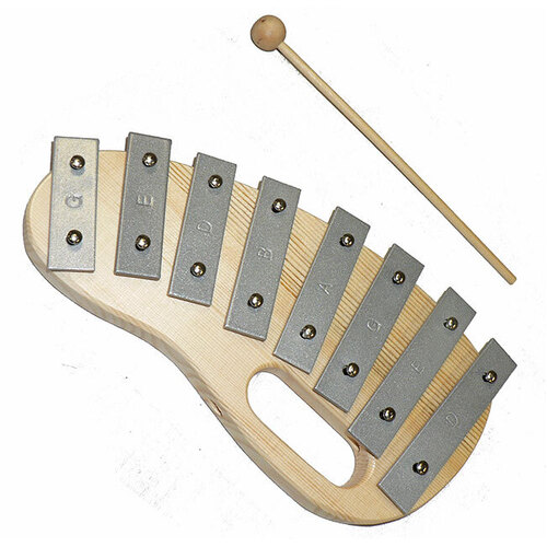 Percussion Plus 8-Note Glockenspiel with Natural Wood Frame and Beater