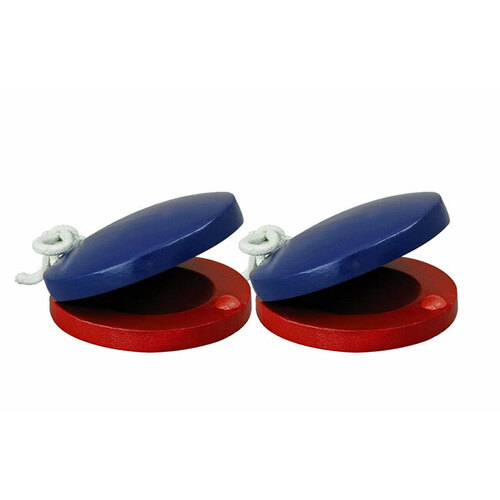 Percussion Plus Plastic Castanets - Blue/Red (1 Pair)