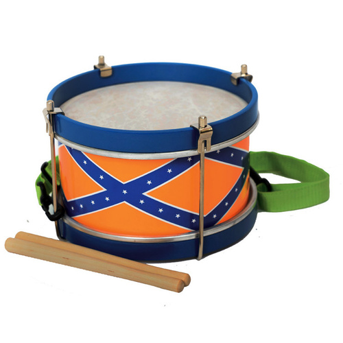 Percussion Plus Kids Marching Drum Blue/Orange with Strap and Drumsticks